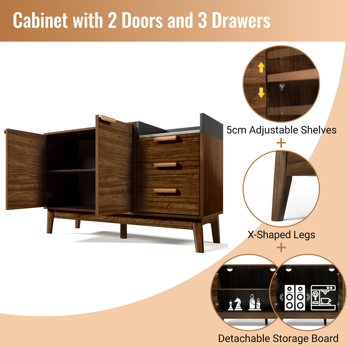 KOMMODE 120x40x77 cm Eiche mit 3 Schubladen - Alteiche, Holz (120/77/40cm) - FLIEKS