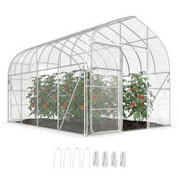 GEWÄCHSHAUS DE-12076 12 m² mit 2 Flügeltüren & PO-Antitropffolie Transparent - Transparent, Metall (296/267/391cm) - ComfortXL