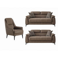 SITZGARNITUR Regina, Braun Stellvariante 2+2+1 - Braun, Holzwerkstoff/Kunststoff (178/85/95cm)