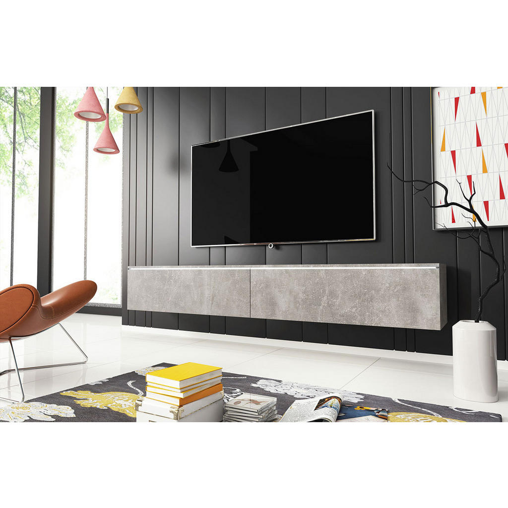 Thumbnail - Feldmann-Wohnen Lowboard, Grau, Holz, Rechteckig, 180x30x32 cm, Wohnzimmer, Wohnwände, Lowboards, Lowboards stehend