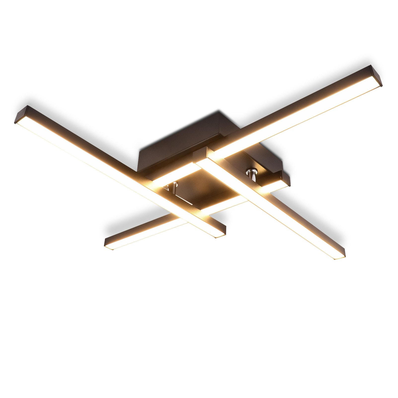 LED-DECKENLEUCHTE Cuxhaven 45.5/45.5/6.8 cm - Schwarz, Metall (45.5/45.5/6.8cm) - Nettlife