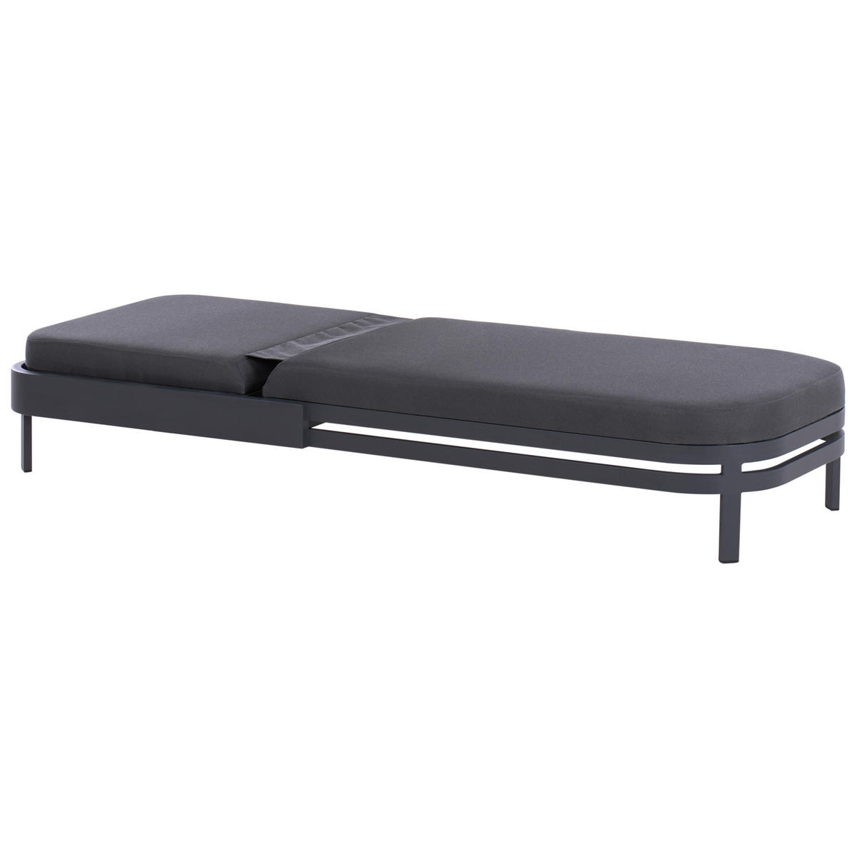 SONNENLIEGE Graphitgrau Nettuno - Graphitfarben, Textil (65/33/194cm)