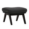 POLSTERHOCKER mit Holzfüßen - Schwarz/Grau, Leder/Eichenholz (51/37/41cm) - home24