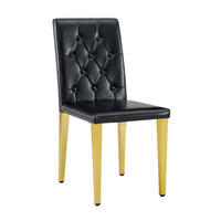 STUHL-SET DE-36653 4 Stück mit PU-Bezug und Metallbeinen Gold - Goldfarben, Metall (46/89/42cm) - ComfortXL
