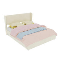 POLSTERBETT 160/200 mit Velourskopfteil und Stauraum in Beige - Beige, Holzwerkstoff/Textil (160/200cm) - EVRYAE