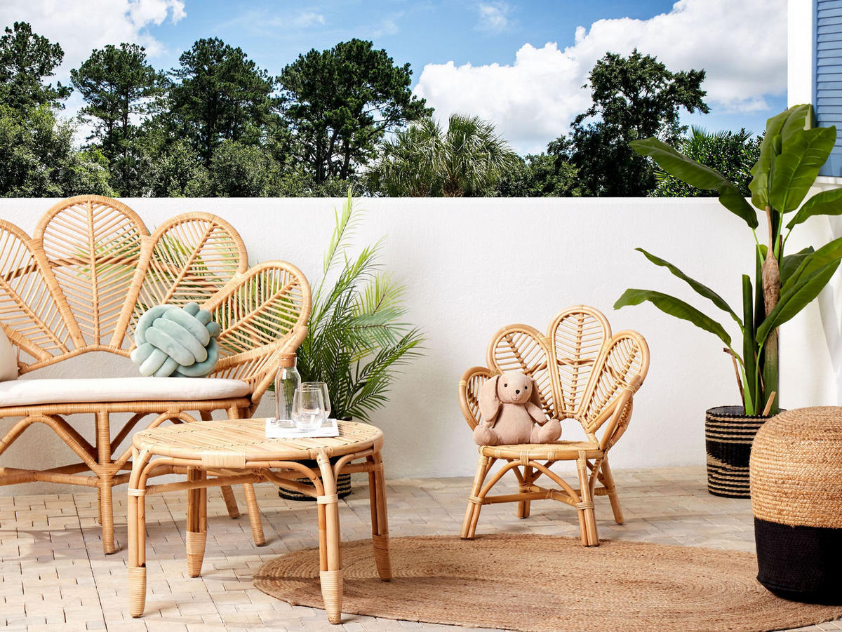 KINDERSTUHL Rattan Natürlich Florentine Ii - Naturfarben, Naturmaterialien (58/70/55cm) - Beliani