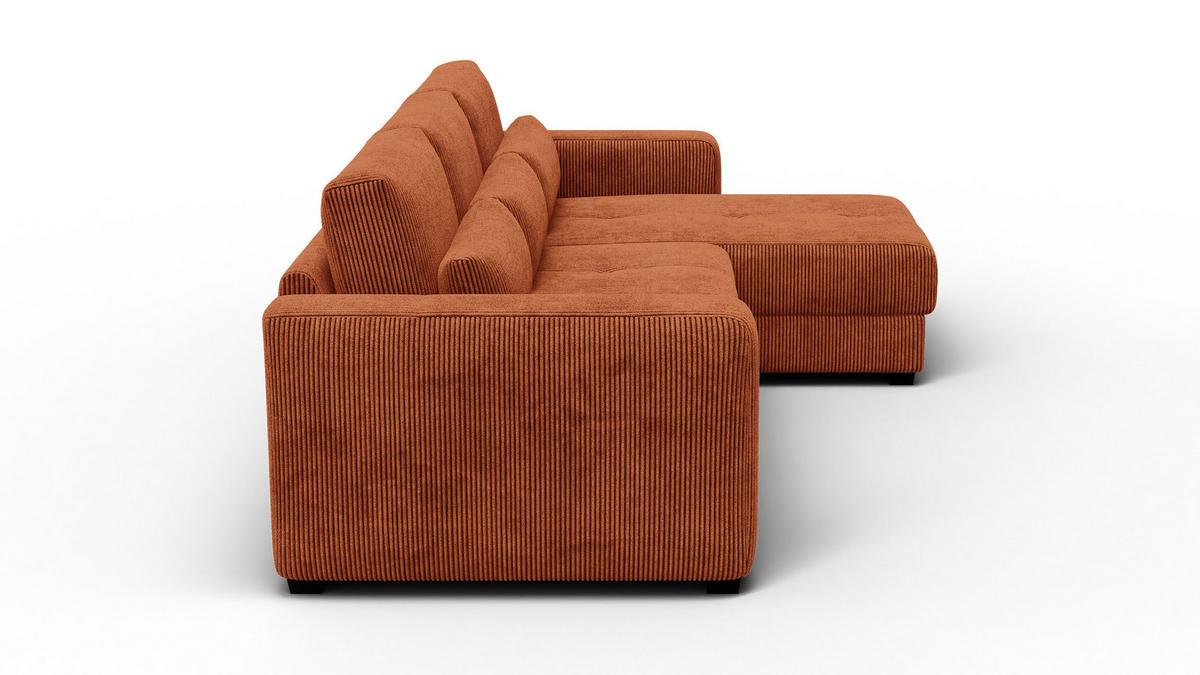 ECKSOFA OLI 4-Sitzer rechts, orange - Orange, Holz/Textil (295/172cm) - Courtois Laville