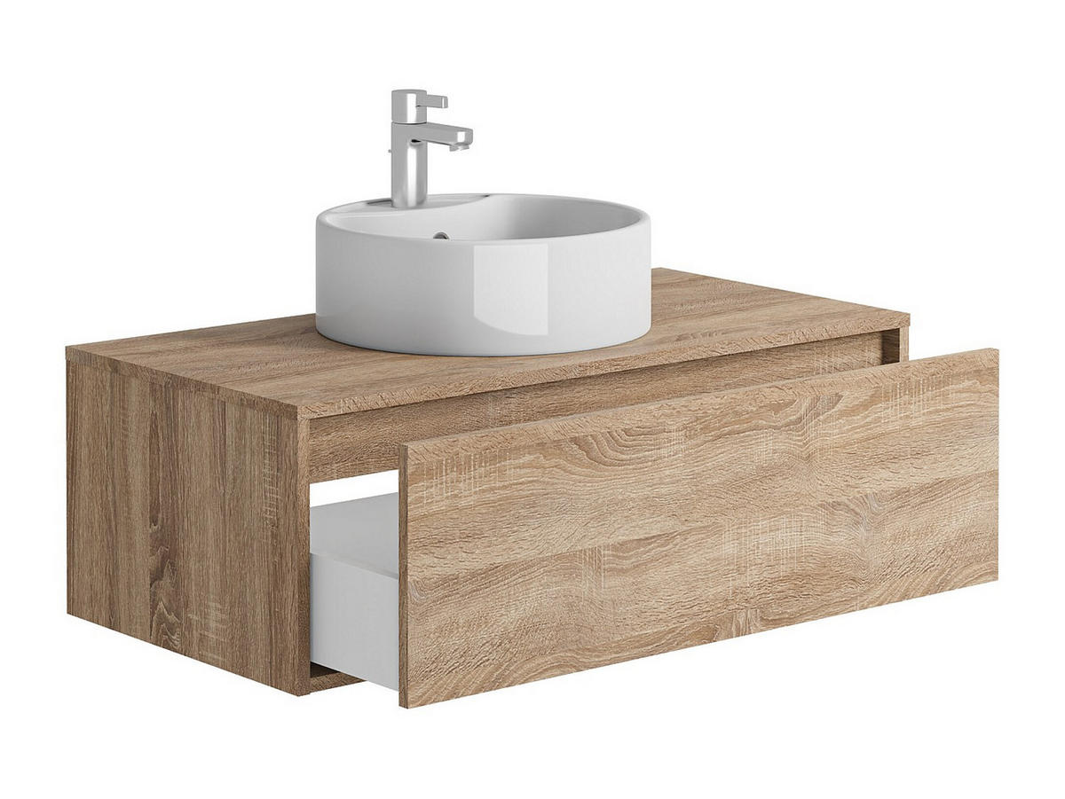 EINZELWASCHTISCH - 94 cm x 47 cm - Holz, Platte - Naturfarben Hell - TEANA - Naturfarben, Holz (94/32/47cm) - Vente-Unique
