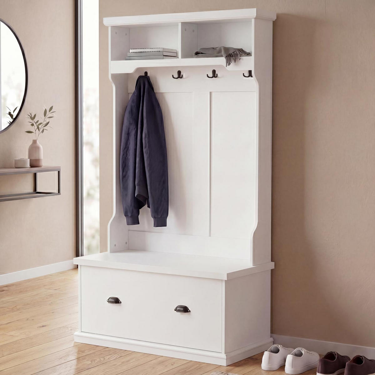 GARDEROBE Weiß - Weiß, Holz (100/163/47cm) - MCW