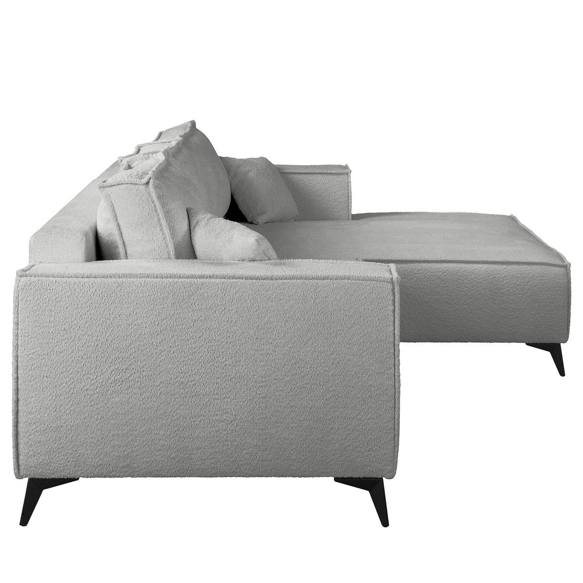 ECKSOFA mit Schlaffunktion - Schwarz/Grau, Textil (294/185cm) - home24