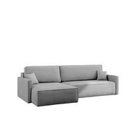 SCHLAFSOFA Carlos, Ecksofa L-Form mit schlaffunktion und bettkasten Stoff Poso Silber Links - Silberfarben, Holz (142/83/250cm) - Kaiser Möbel