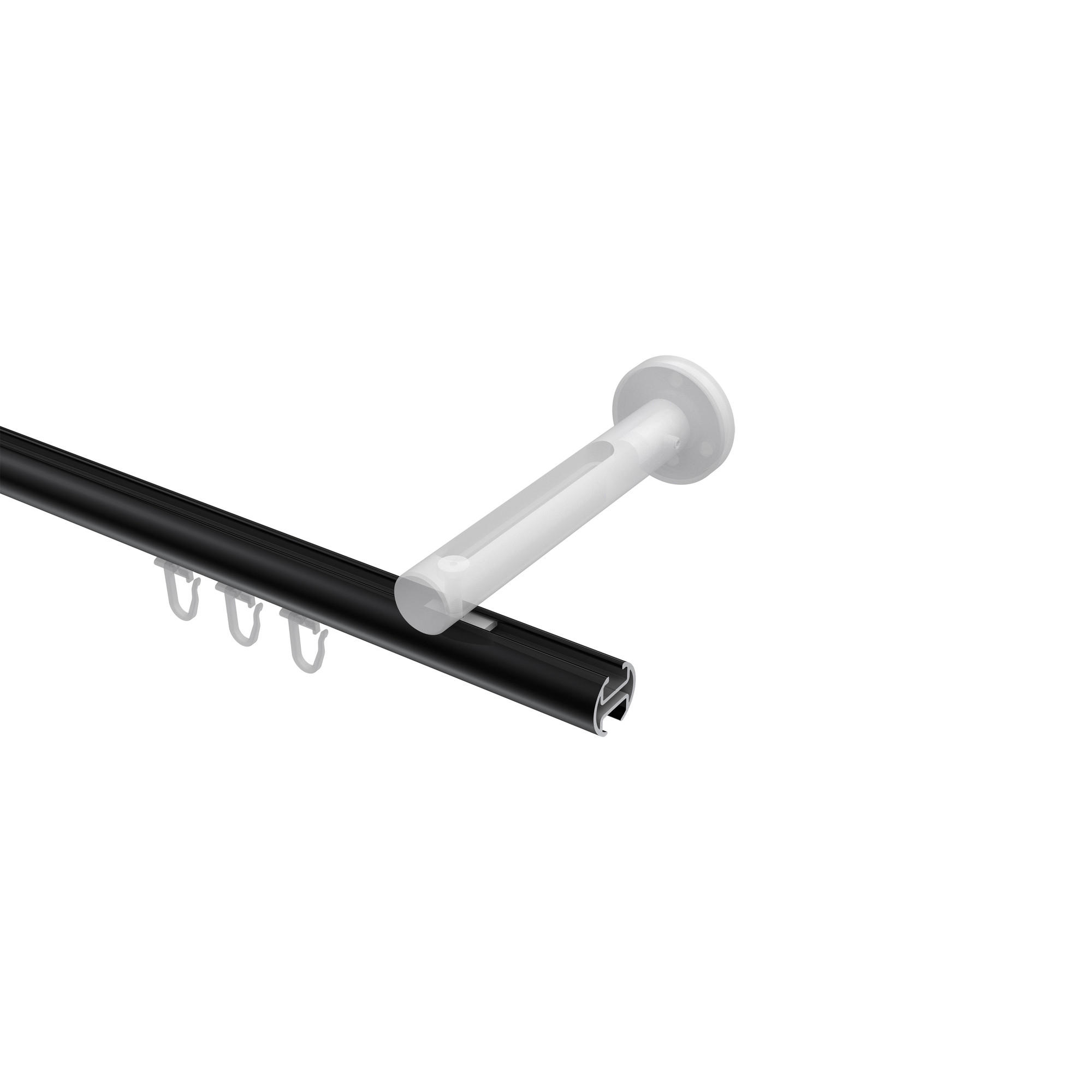 GARDINENSTANGE INNENLAUF Siteno Verano 140 cm, 1-läufig, 20 mm Ø Schwarz - Chromfarben/Schwarz, Metall (140cm) - INTERDECO