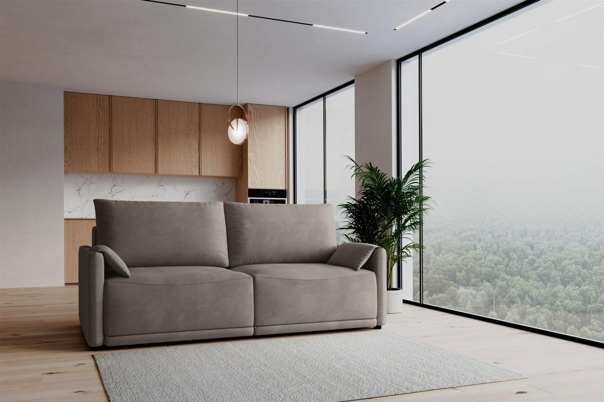 SCHLAFSOFA Mirena - Braun, Holzwerkstoff/Textil (215/100/112cm) - Fun Möbel