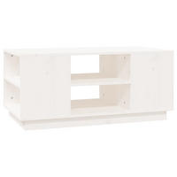 COUCHTISCH Weiß 90x49x40,5 cm Massivholz Kiefer - Weiß, Holz (90/49/40.5cm) - furnicato