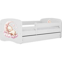 KINDERBETT Emily mit Schublade und Matratze, Weiß 80x160 cm - Roségold/Weiß, Holzwerkstoff (160/80cm) - WFL GROUP