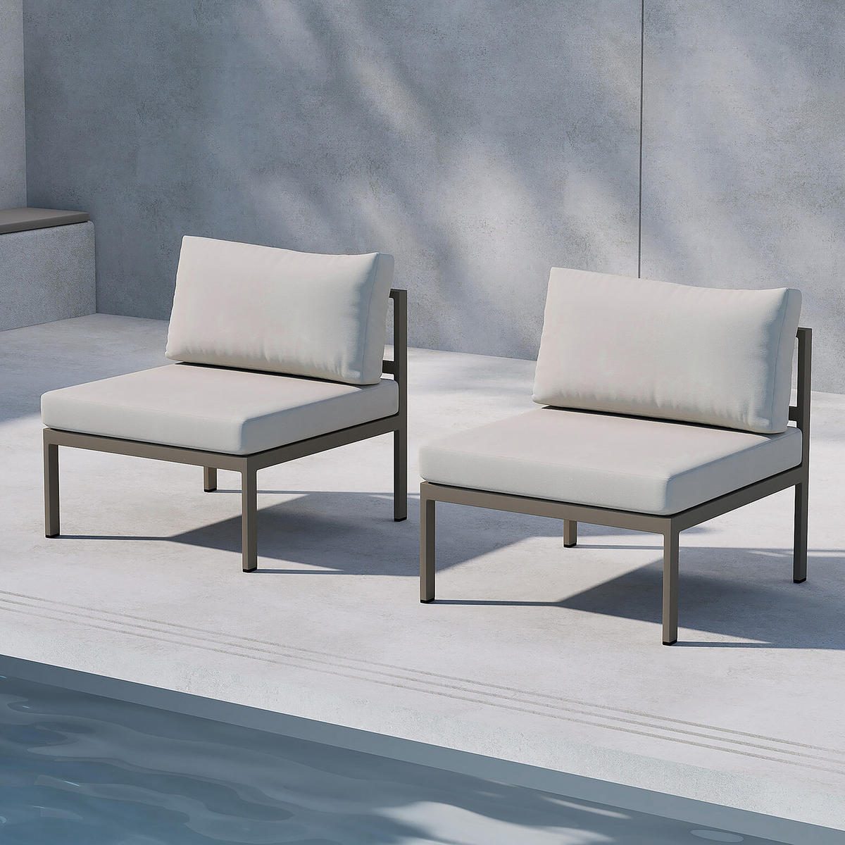 LOUNGESESSEL - Beige/Braun, Metall (70/65/74cm) - home24