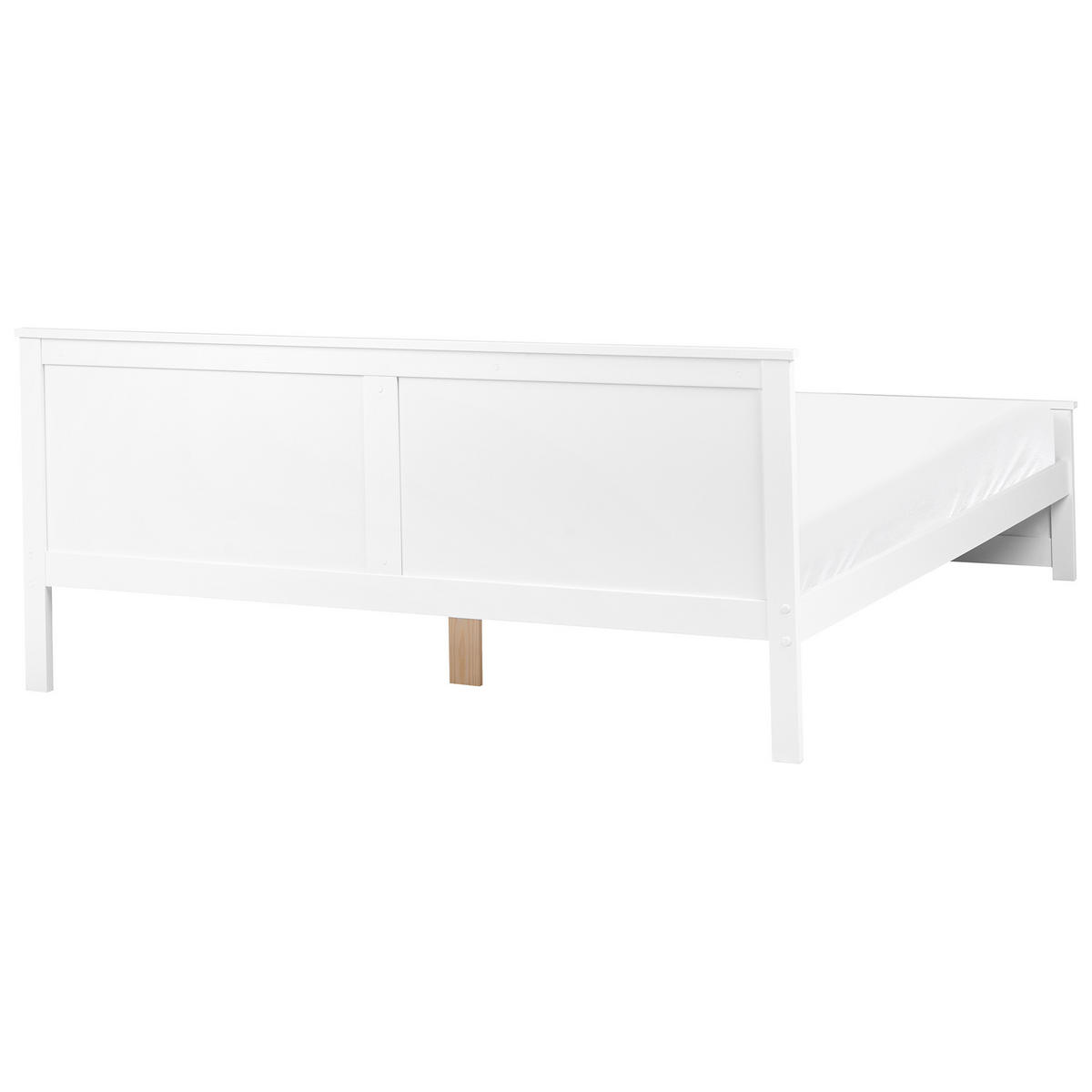 BETT mit Lattenrost 180/200 cm Kiefernholz Weiß Sabran - Weiß, Holz (180/200cm) - Beliani