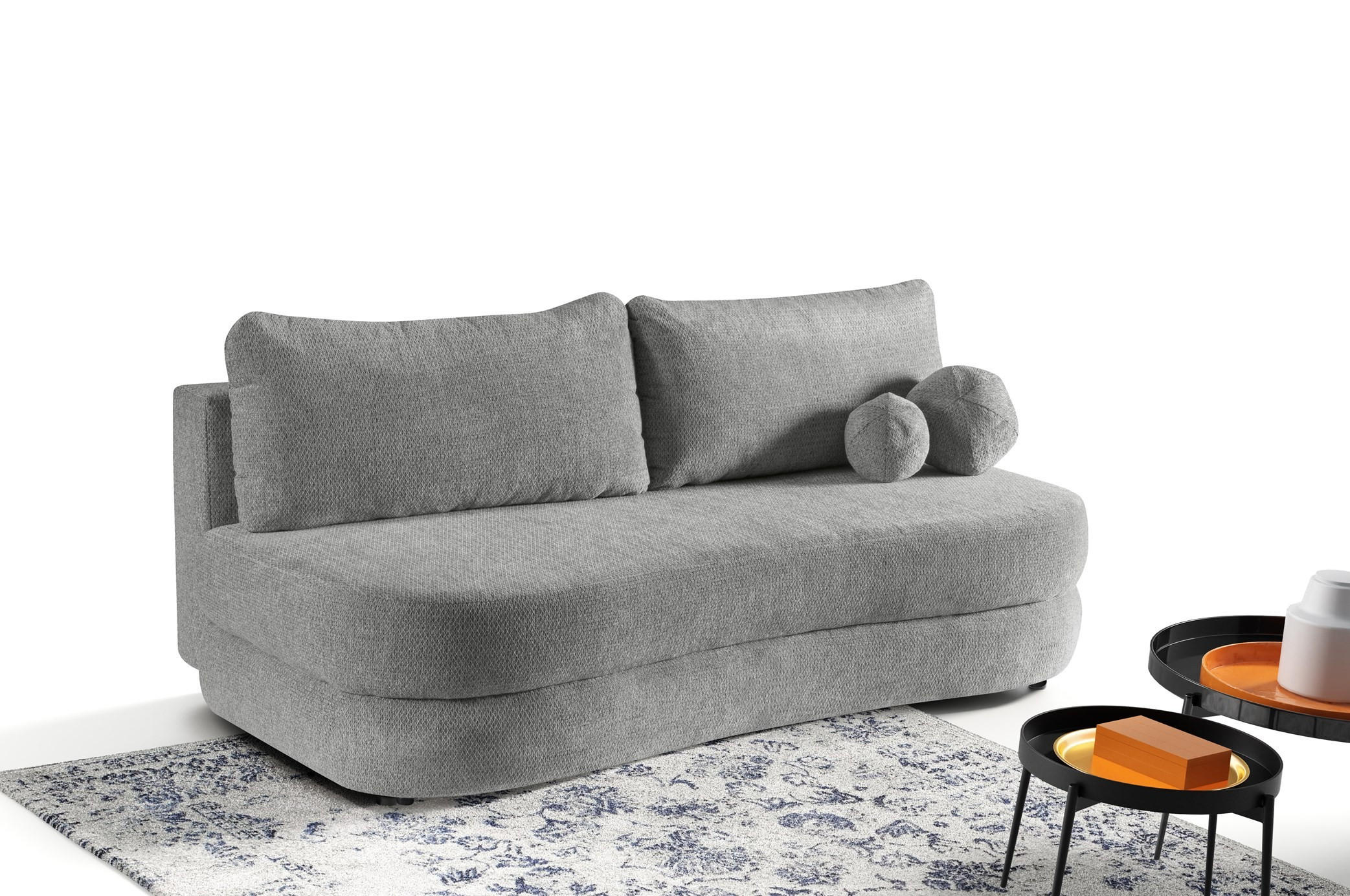 SOFA Rocket Hellgrau, mit Schlaffunktion - Hellgrau, Holzwerkstoff/Textil (211/93/108cm) - Bettso