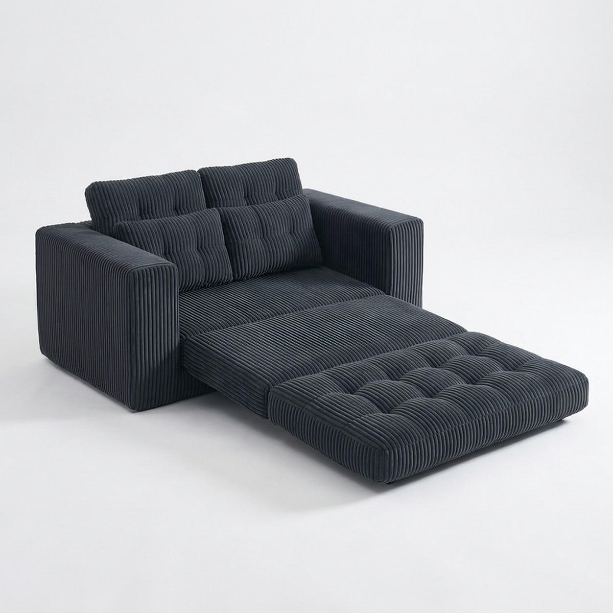 SCHLAFSOFA 140/85/54 cm Schwarz Cord - Schwarz, Textil (85/54/140cm) - Oxeza