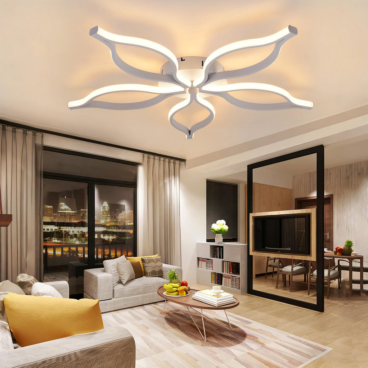 LED DECKENLEUCHTE Ielwynne 80/38/6 cm - Weiß, Metall (80/38/6cm) - ZMH