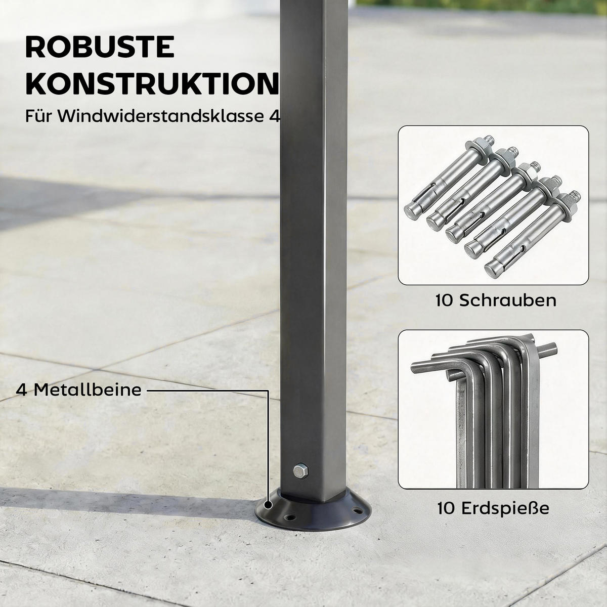 PAVILLON Polyester Metall Dunkelgrau - Dunkelgrau, Textil/Metall (320/275/320cm) - Outsunny
