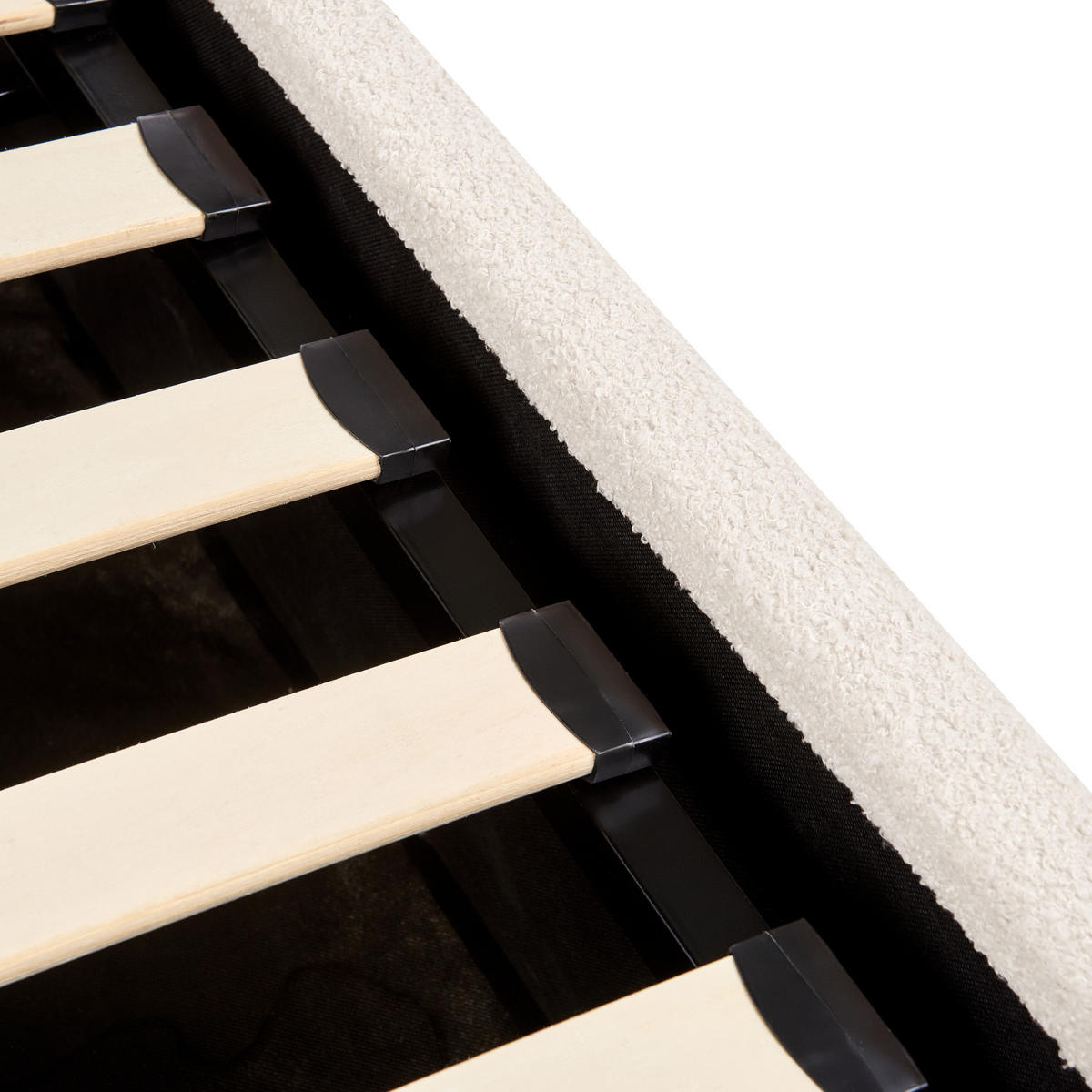 POLSTERBETT 180x200 cm Weiß Orbey - Creme, Textil (180/200cm) - Beliani