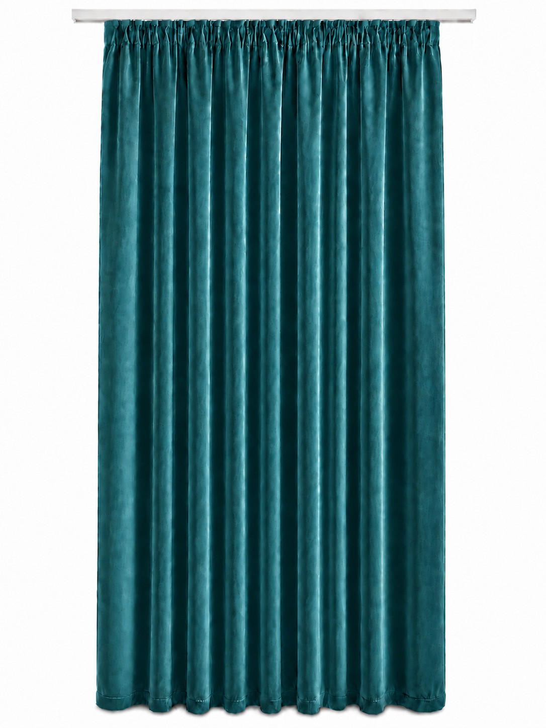 VORHANG Kräuselband Samt 140/175 cm Petrol - Petrol, Textil (140/175/175cm) - TiborTex