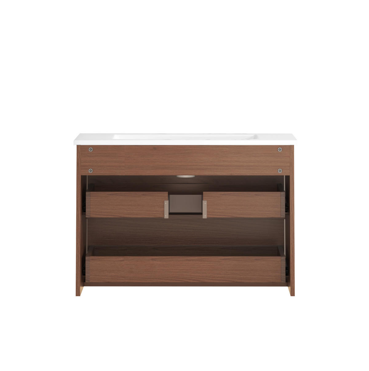BADEZIMMERSCHRANK mit 2 Schubladen 75 cm Reddish Brown - Braun, Holzwerkstoff (46.5/52/76cm) - Beauniv