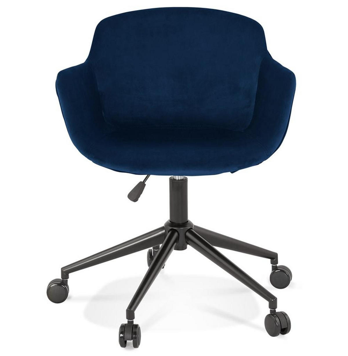 BÜROSTUHL Samt mit Rollen, 360° drehbar und höhenverstellbar PILANO, Blau 54x59x80 cm - Blau/Schwarz, Textil/Metall (59/80/54cm) - KADIMA DESIGN