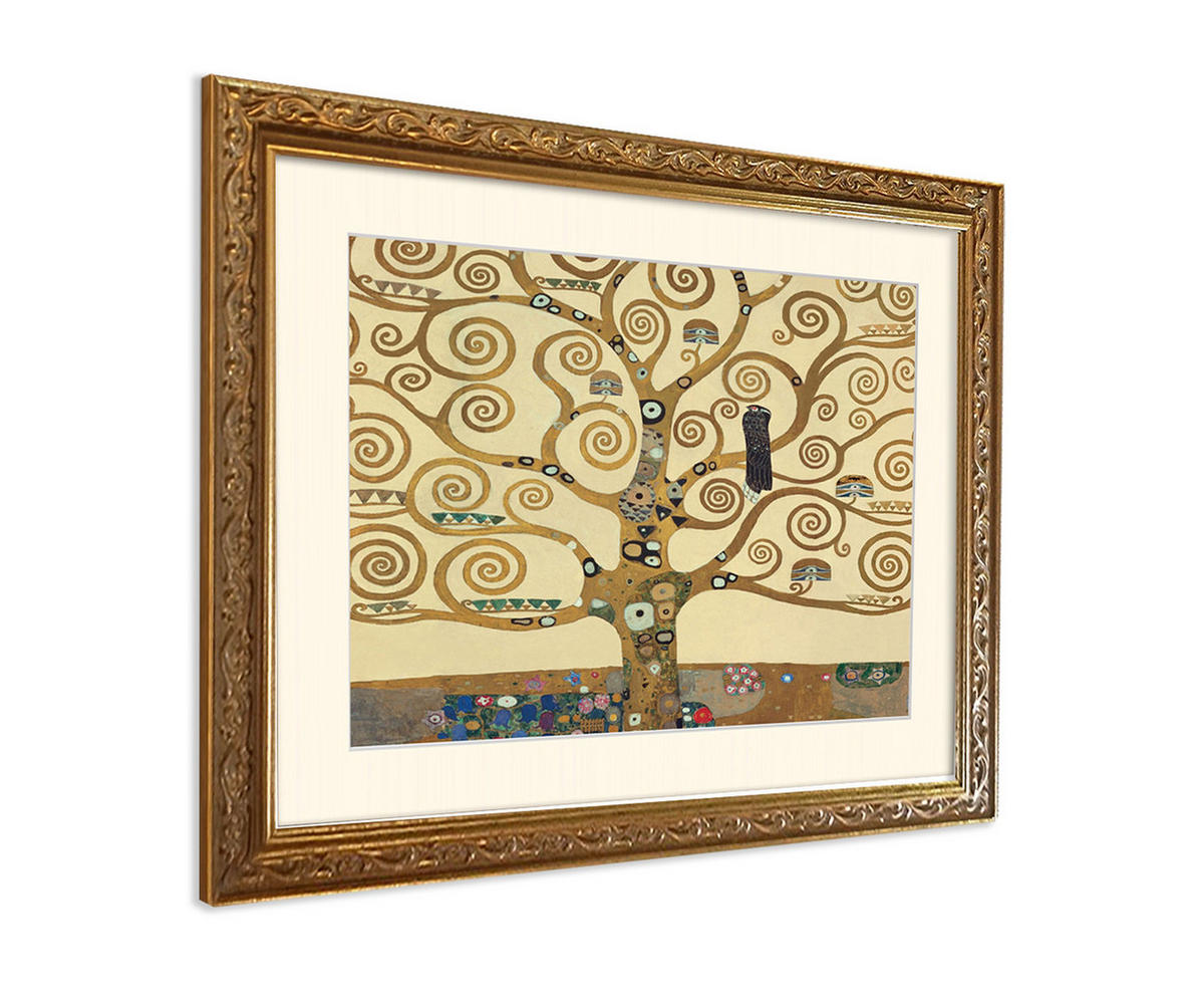 BILD gerahmt 53x63 cm Gustav Klimt "Der Lebensbaum" - Beige, Holz (63/53cm) - artissimo