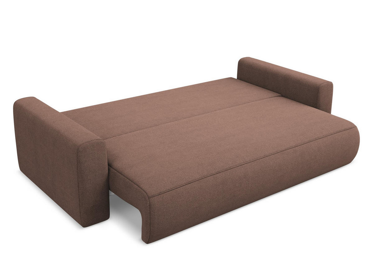 3-SITZER SOFA mit Schlaffunktion Strukturstoff Stoff Pink - Pink/Hellrosa, Kunststoff/Textil (238/82/105cm) - Makamii