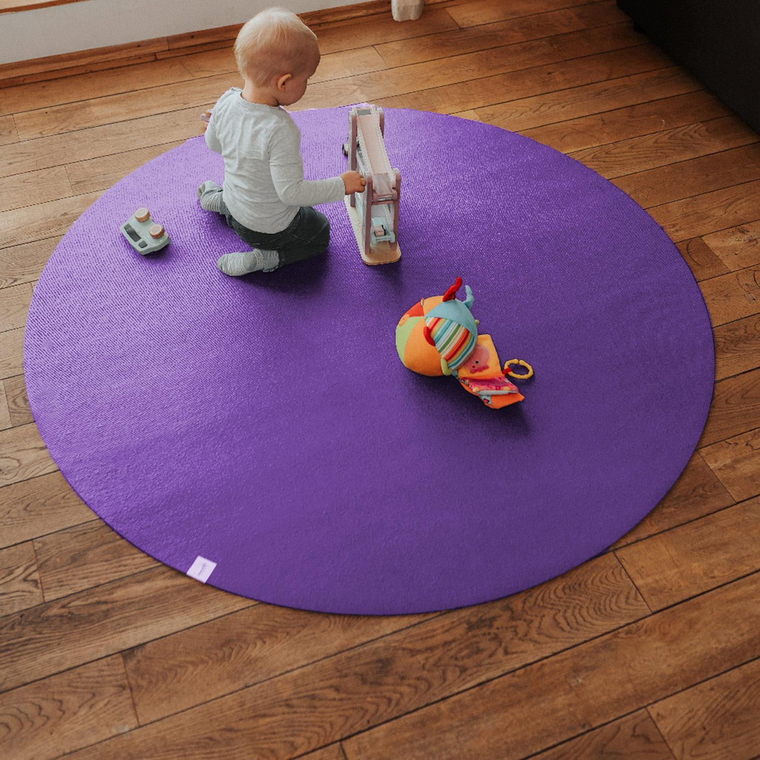 KRABBELMATTE Rund 180cm Lila - Lila, Textil (180/180cm) - Sanosoft