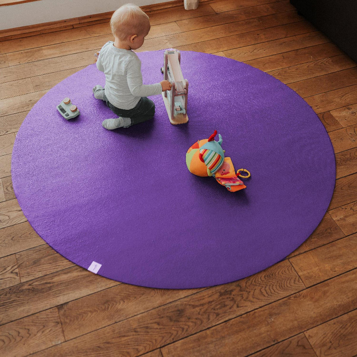 KRABBELMATTE Rund 120cm Lila - Lila, Textil (120/120cm) - Sanosoft