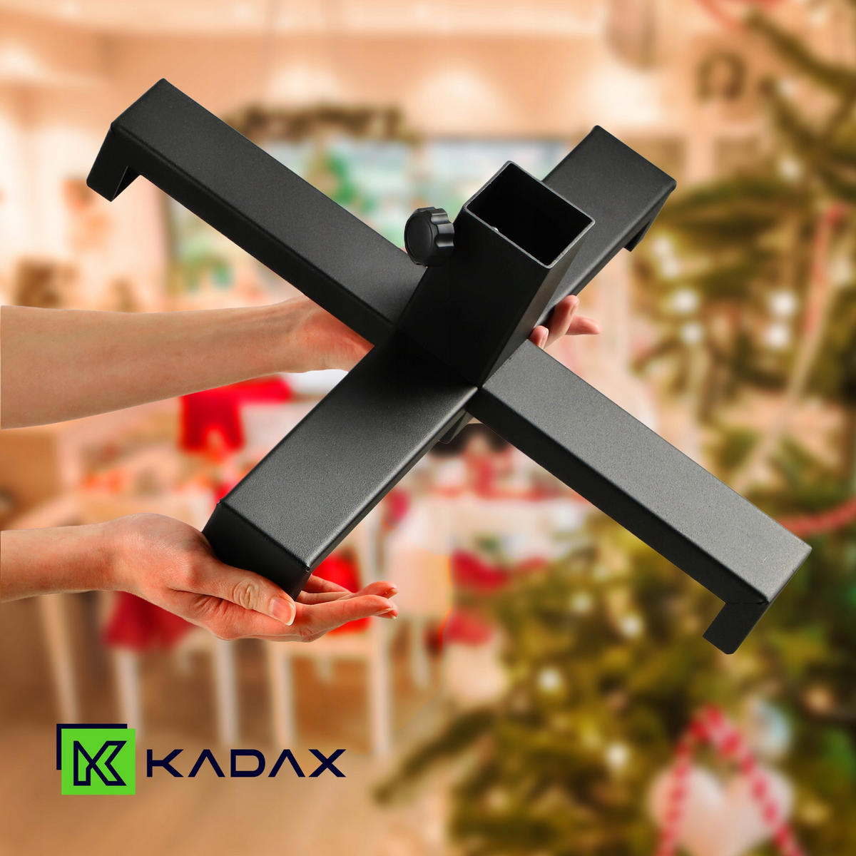 KADAX Weihnachtsbaumständer aus Metall für Weihnachtsbaum, Schwarz, Loft - Schwarz, Metall (15cm) - KADAX