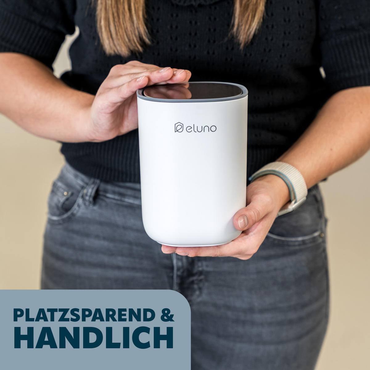 KOSMETIKEIMER EDOLO, Kunststoff, weiß - Weiß, Kunststoff (11.5/15.5/11.5cm) - eluno