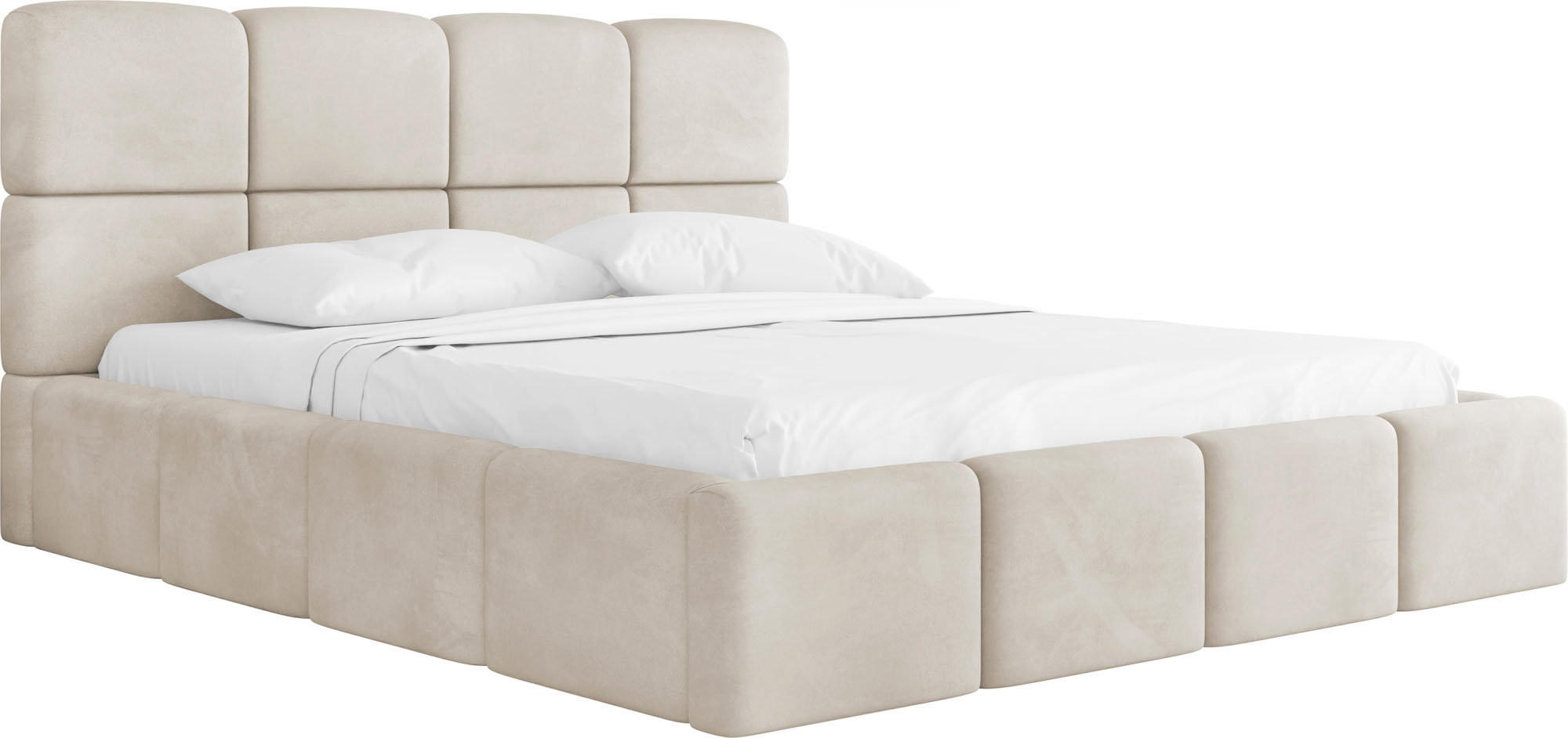 WFL Group Polsterbett Creme 140x200 cm