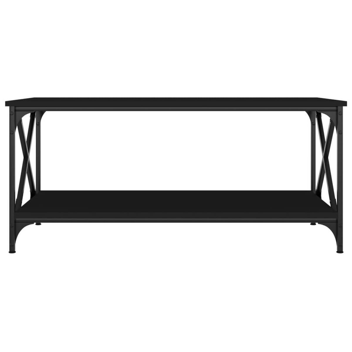 COUCHTISCH Schwarz 100x50x45 cm Holzwerkstoff und Eisen - Schwarz, Holzwerkstoff (100/50/45cm) - furnicato