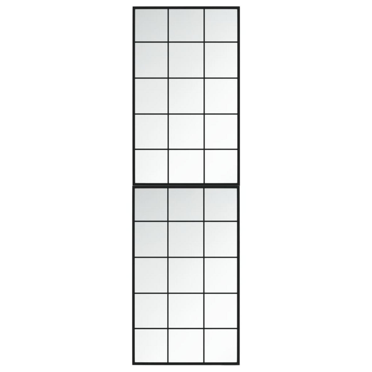 WANDSPIEGEL 2Er Set Schwarz 100/60 Cm Metall - Schwarz, Metall (60/0.3/100cm) - vidaXL