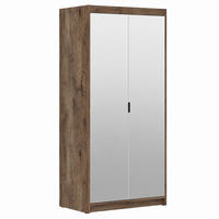 DREHTÜRENSCHRANK Elena mit 2 Türen und 2 Spiegel, 90 cm, Eiche Lefkas - Eichefarben, Holzwerkstoff (90/190/53cm) - Beautysofa