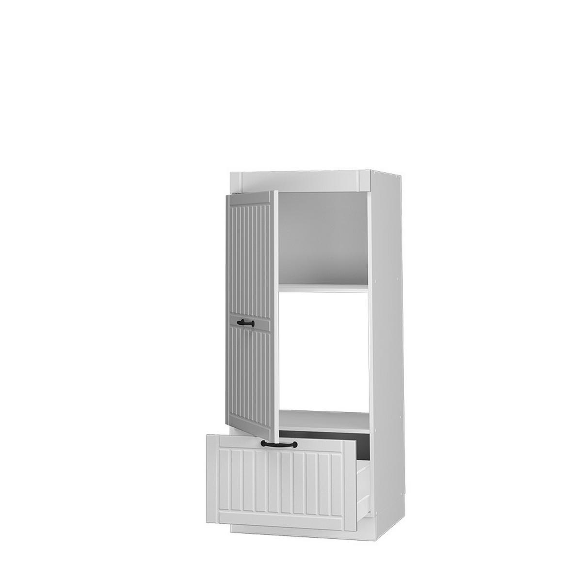 MIKROWELLENSCHRANK Fame-Line Weiß Landhaus 60 cm - Weiß, Holzwerkstoff (60/153.6/58.1cm) - Vicco