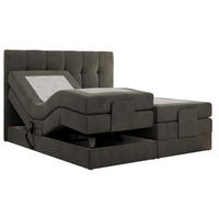 BOXBETT VITTORIA 160/200 - Dunkelgrau Velvet - H3 - Dunkelgrau, Holz/Textil (160/200cm) - MKS