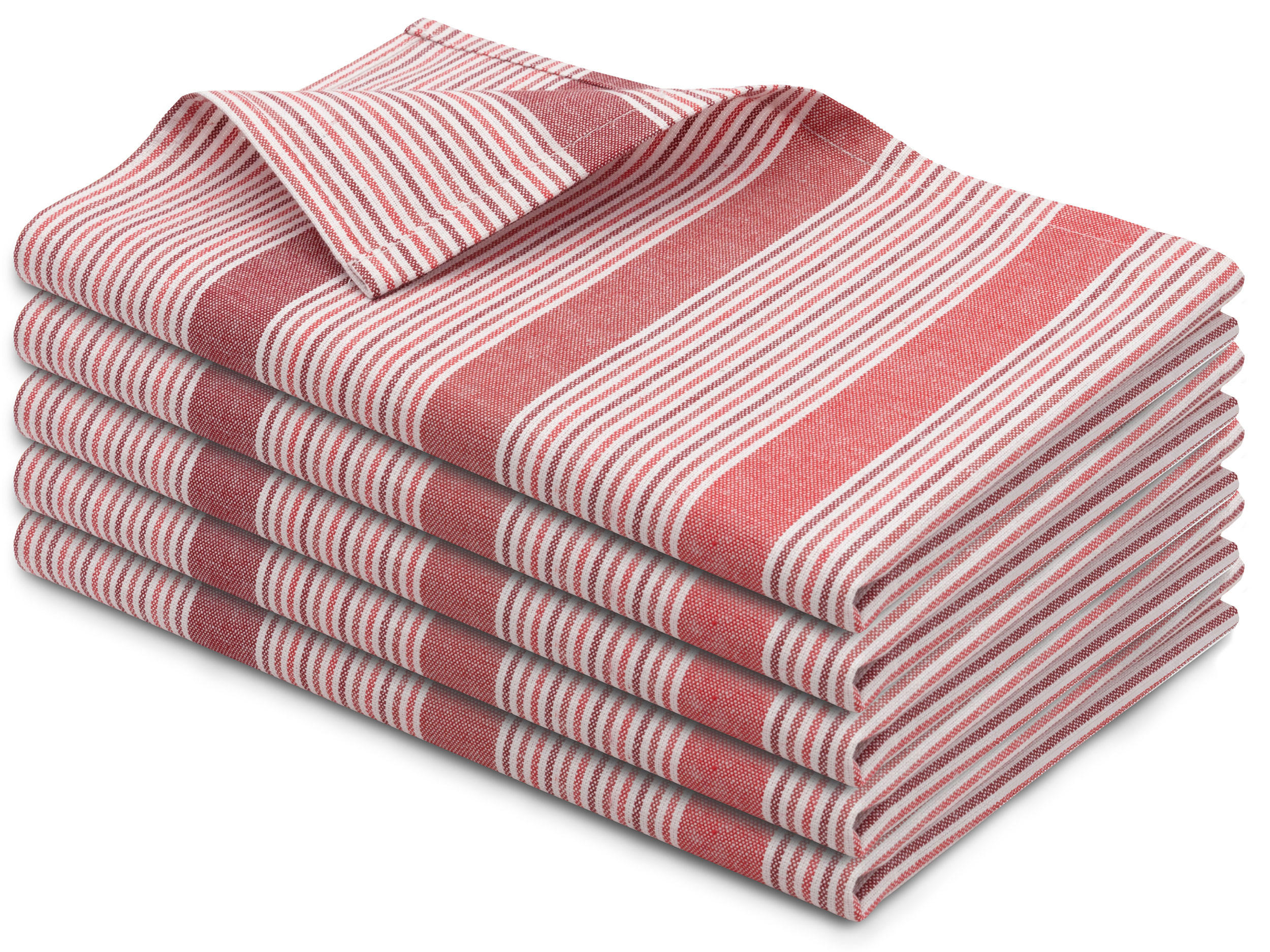 GESCHIRRTÜCHER, 5er-Set, 50x70 cm, 100% Baumwolle, Rot - Rot, Textil (50/70cm) - Zollner