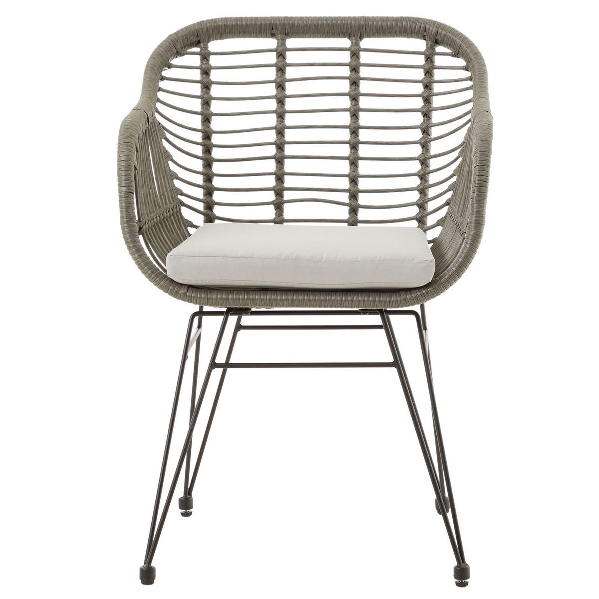 GARTENSTUHL PARAMO 2ER-SET - Grau, Textil/Metall (61/82/57cm) - IDIMEX