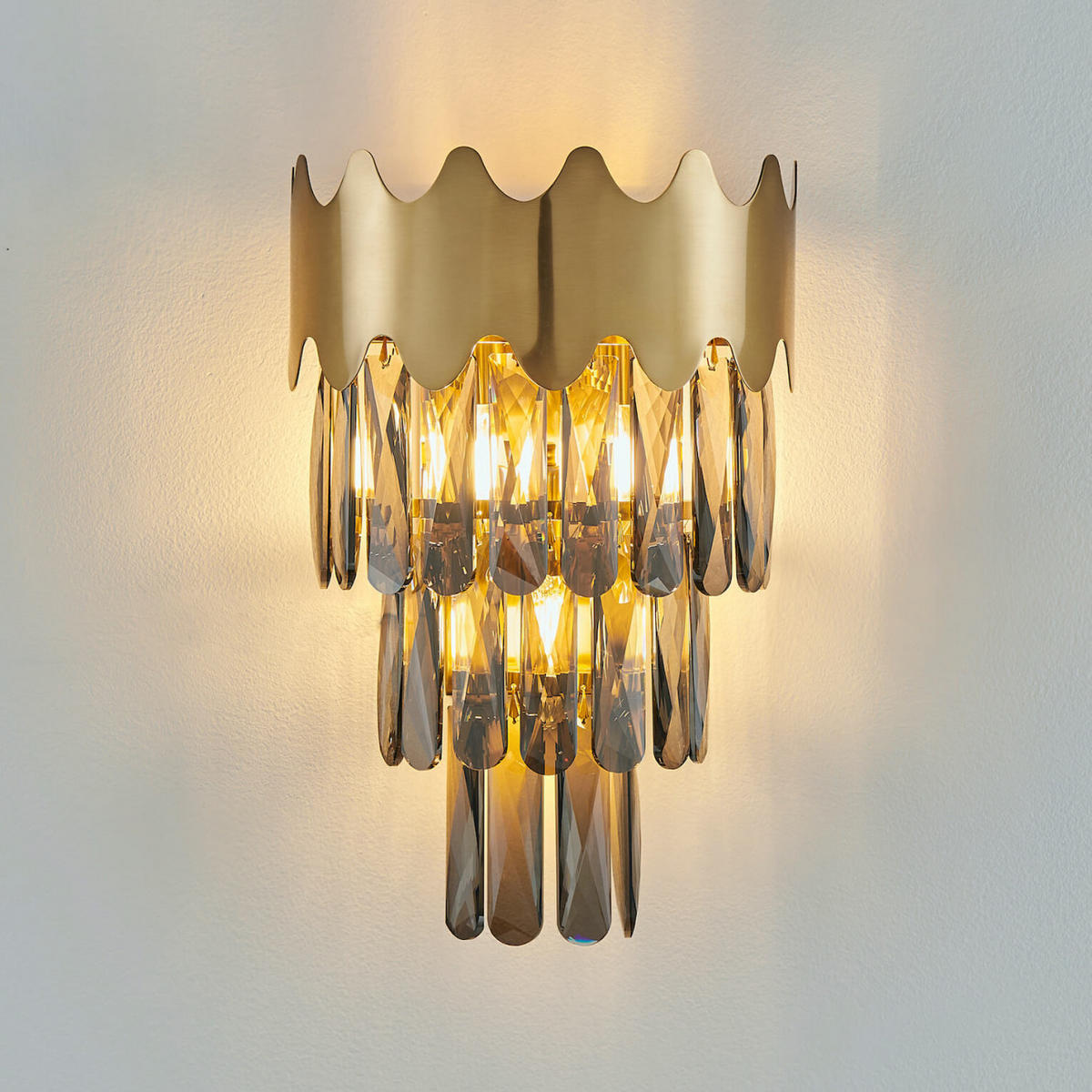 WANDLEUCHTE Graziano, Gold / Messing, 39cm - Goldfarben, Glas (16.5/39/26cm) - KOSILUM