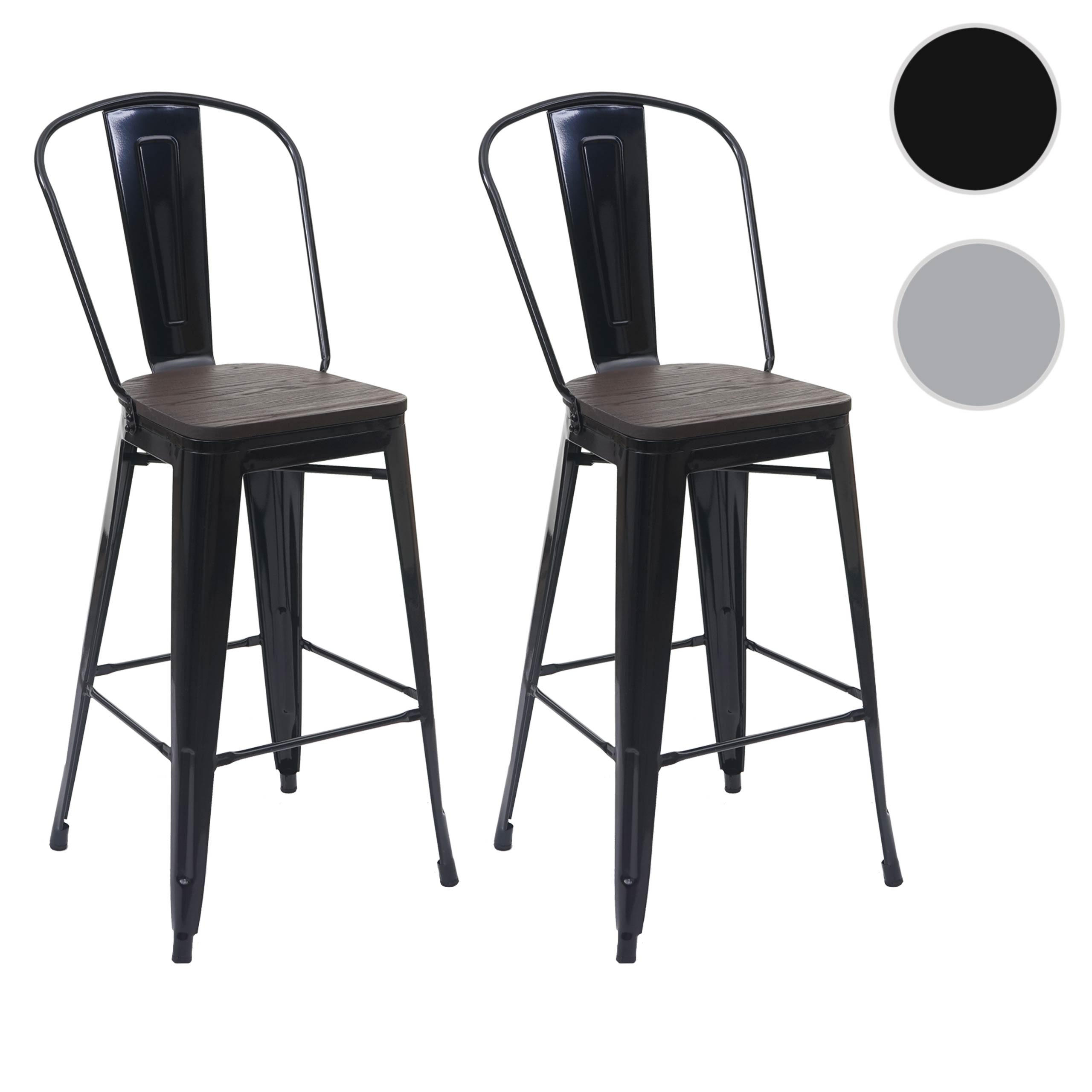 BARHOCKER METALL Schwarz 2er Set-Set - Schwarz, Holz (50/117/45cm) - MCW