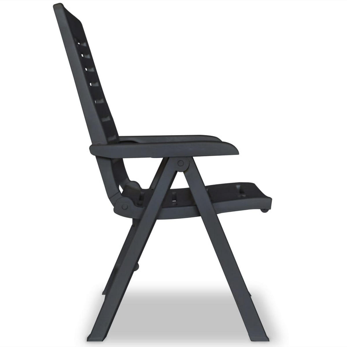 GARTENSTÜHLE Verstellbare 2er Set Kunststoff Anthrazit - Anthrazit, Kunststoff (60/108/61cm) - vidaXL