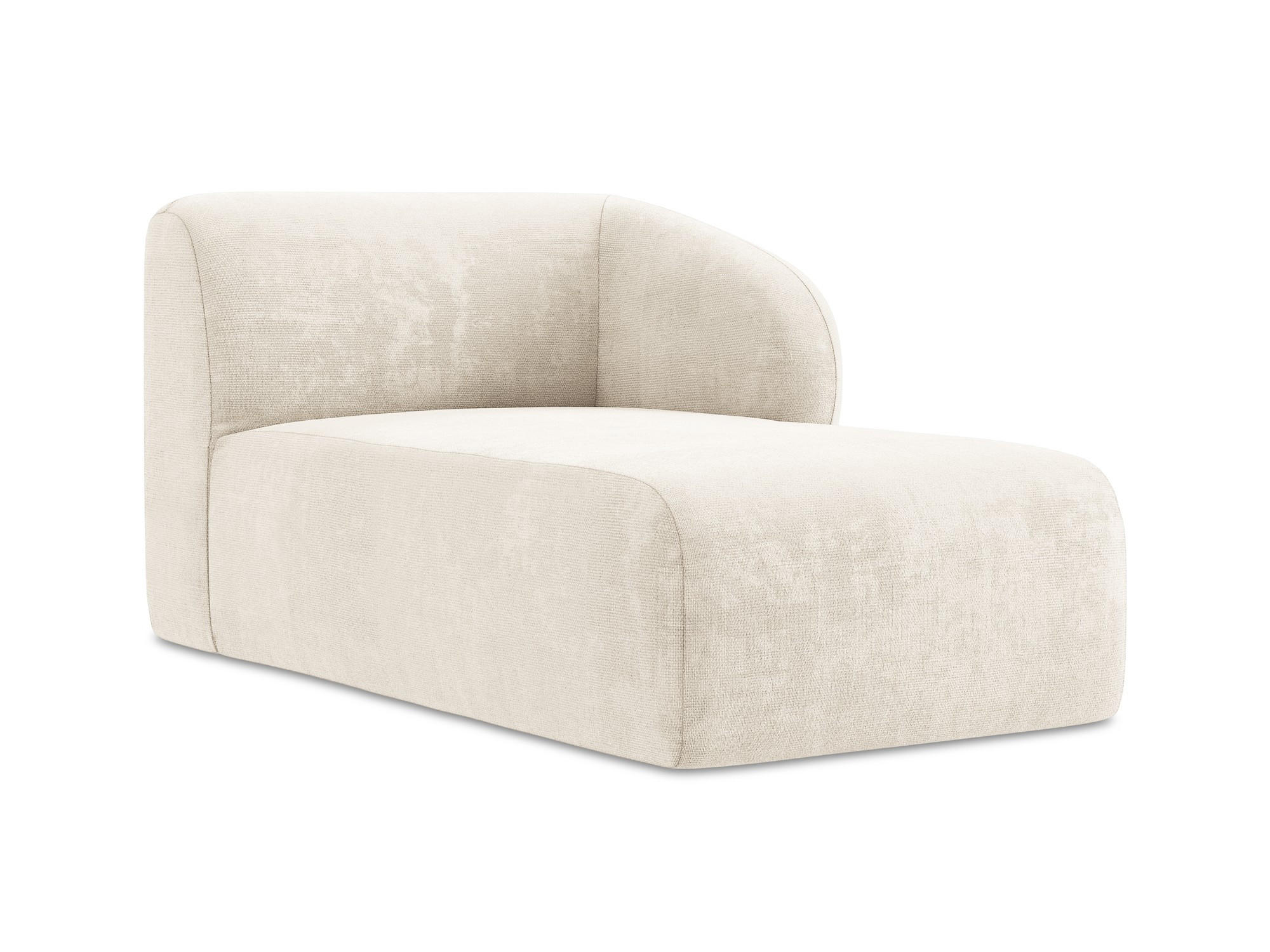 SOFAELEMENT Rechts Chenille Stoff Beige - Creme/Schwarz, Holzwerkstoff/Kunststoff (91/75/166cm) - Makamii