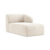 SOFAELEMENT Rechts Chenille Stoff Beige - Creme/Schwarz, Holzwerkstoff/Kunststoff (91/75/166cm) - Makamii