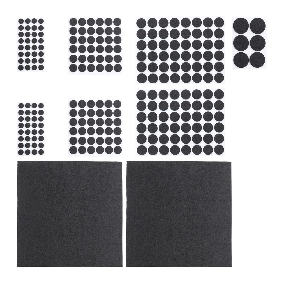 240XFILZGLEITER - Schwarz, Textil (20/20cm) - Relaxdays