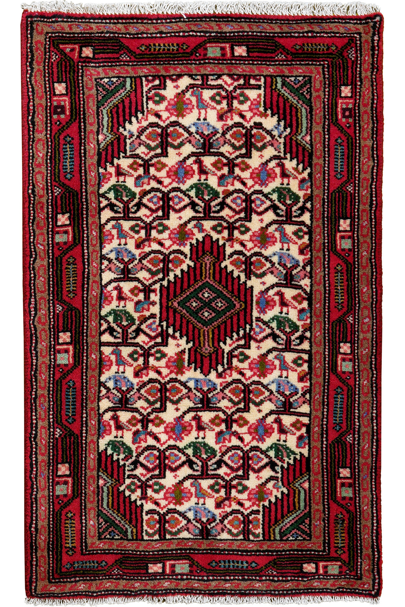 TEPPICH Assadabad Mehrfarbig 97/59 cm Schurwolle - Multicolor, Textil (59/97cm) - Looma